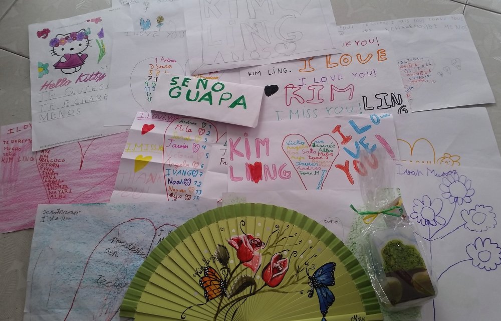 All the lovely cards and gifts from my students when I left Spain