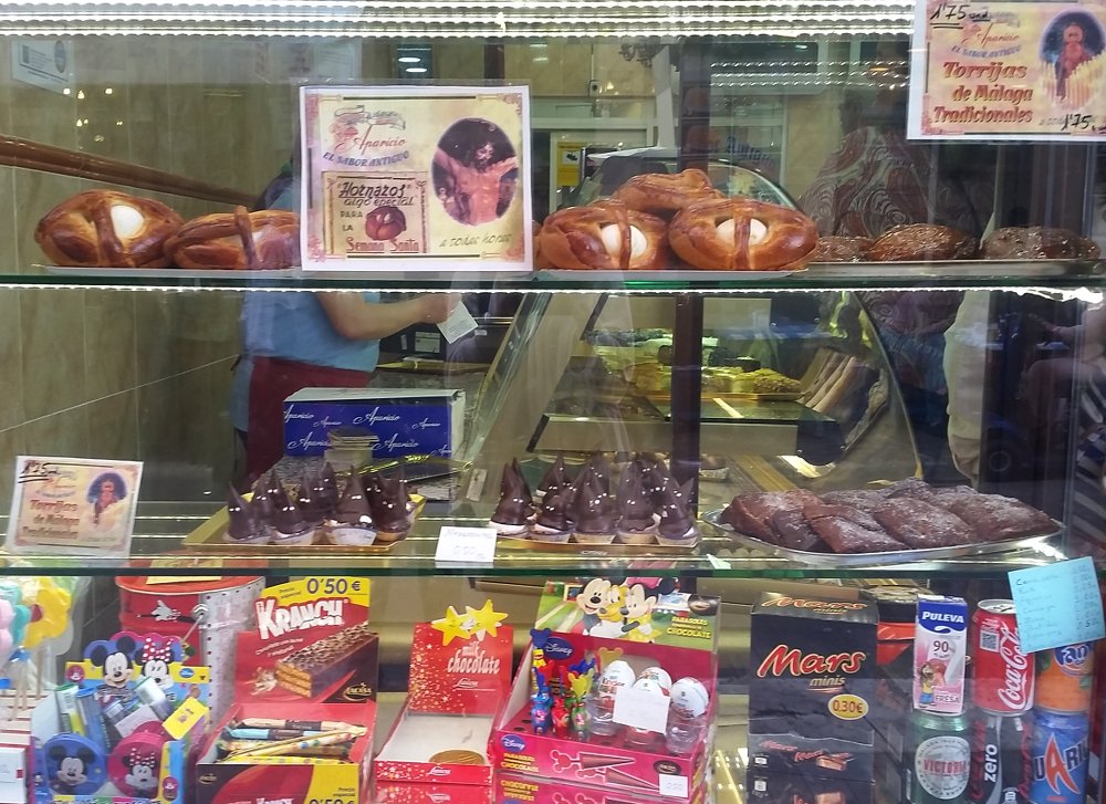 Some of the Semana Santa themed pastries on sale