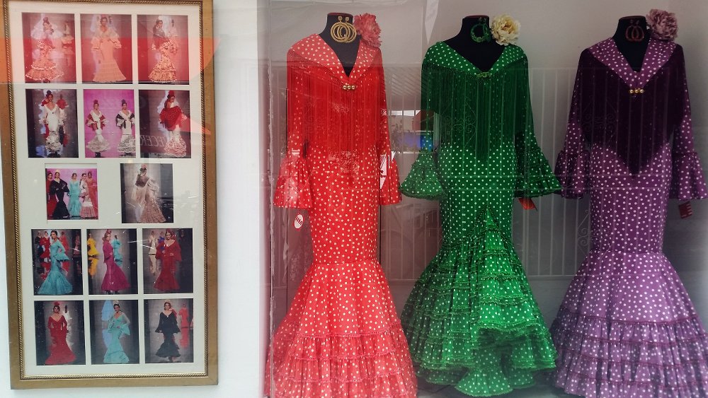 Designer feria dresses can be found in many stores in Sevilla 