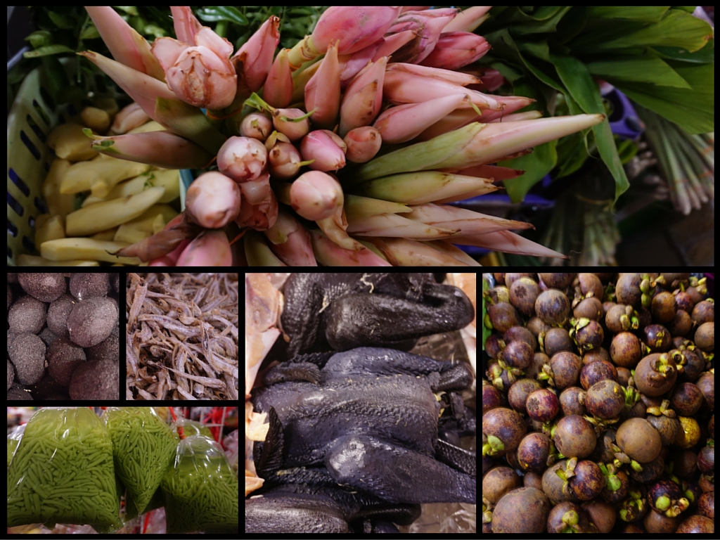 Some of the common ingredients found at a Malaysian food market