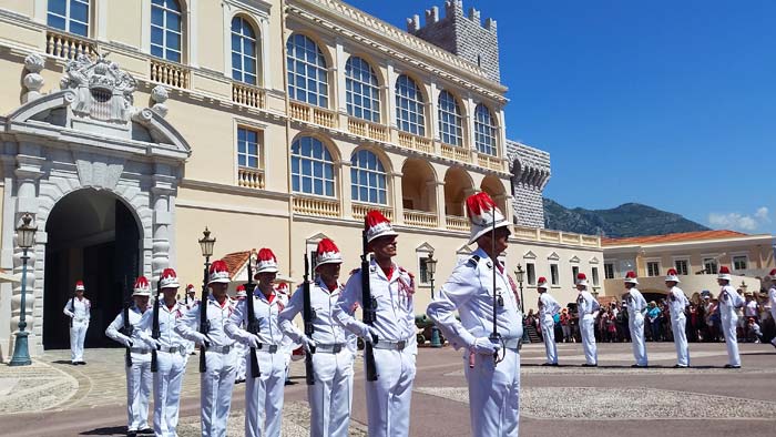 Changing of the Guard ceremony in front of the Princes Palace in Monaco