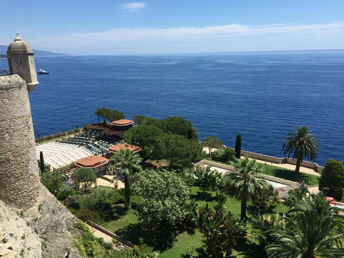 The view from a lookout on the Rue Bellando de Castro over the Mediterranean Sea