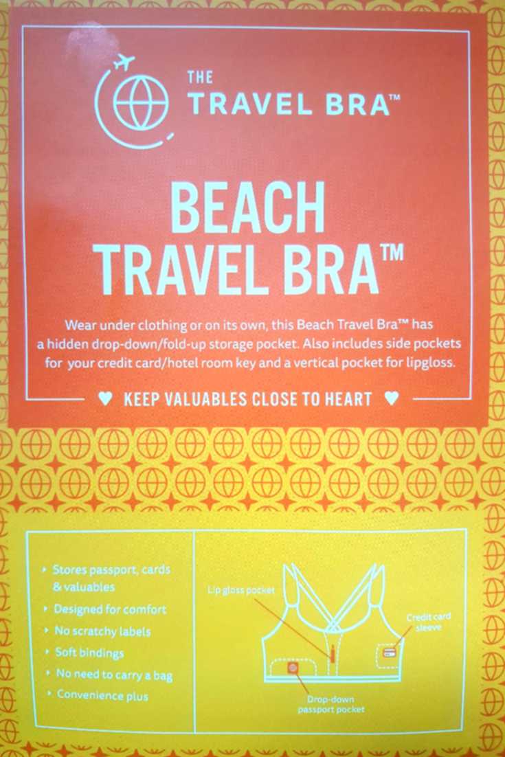 Beach Travel Bra features