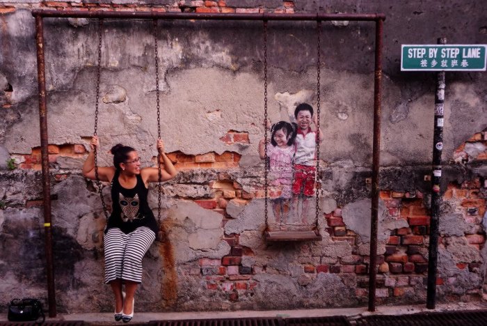 Interactive Street Art in Penang, Malaysia