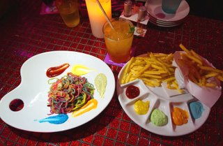Rainbow food at Monster Cafe, Tokyo