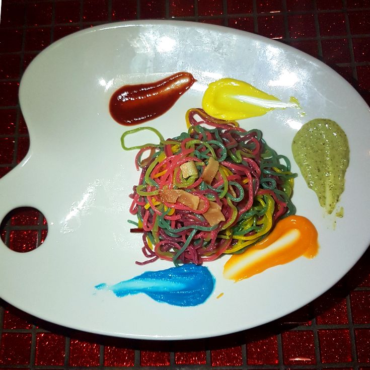 Colourful Rainbow Pasta, Monster Cafe Tokyo